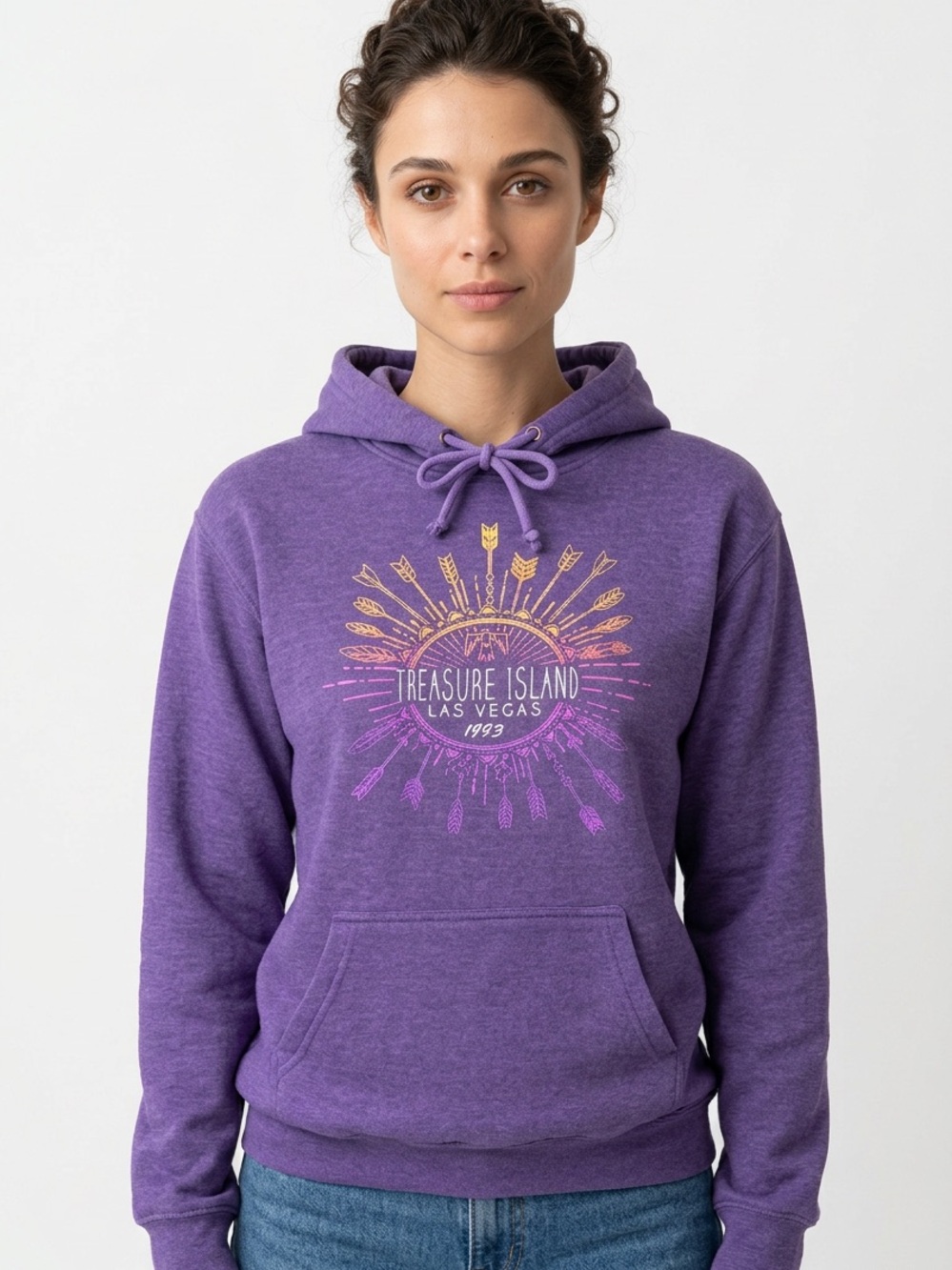 TREASURE ISLAND LAS VEGAS 1993 Vintage Purple Hoodie Unisex Size Small
